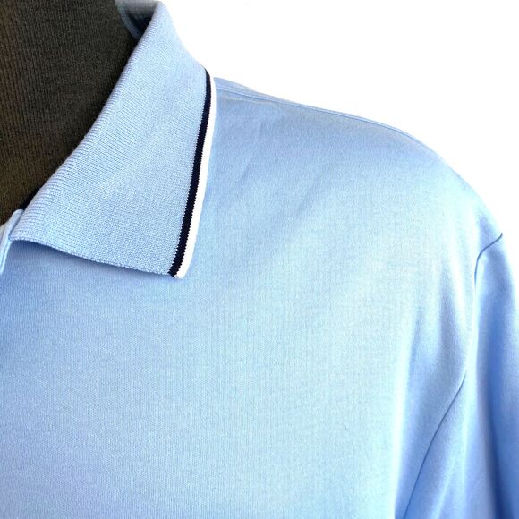 Nautica Mens Polo Shirt XXL Light Blue Knit Short Sleeves Golf Sports Casual - Picture 3 of 11